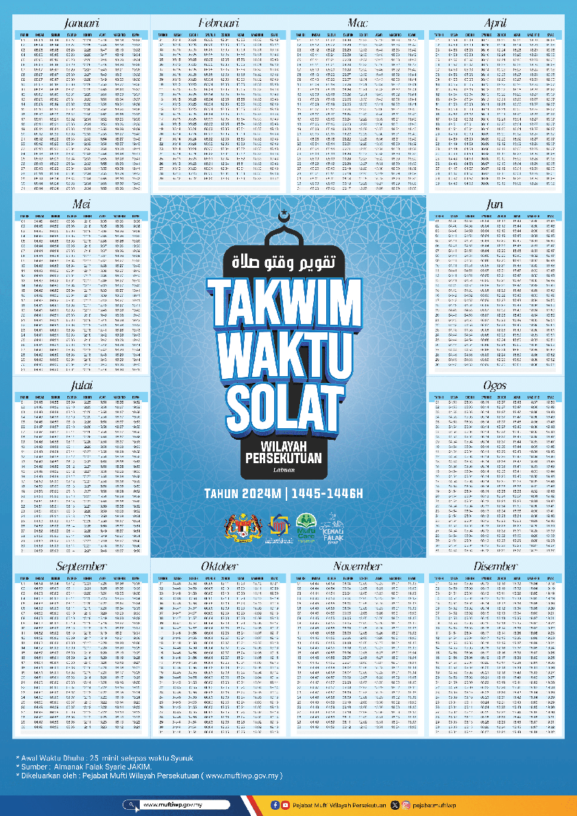 TAKWIM SOLAT 2022 PMWP KL/PUTRAJAYA